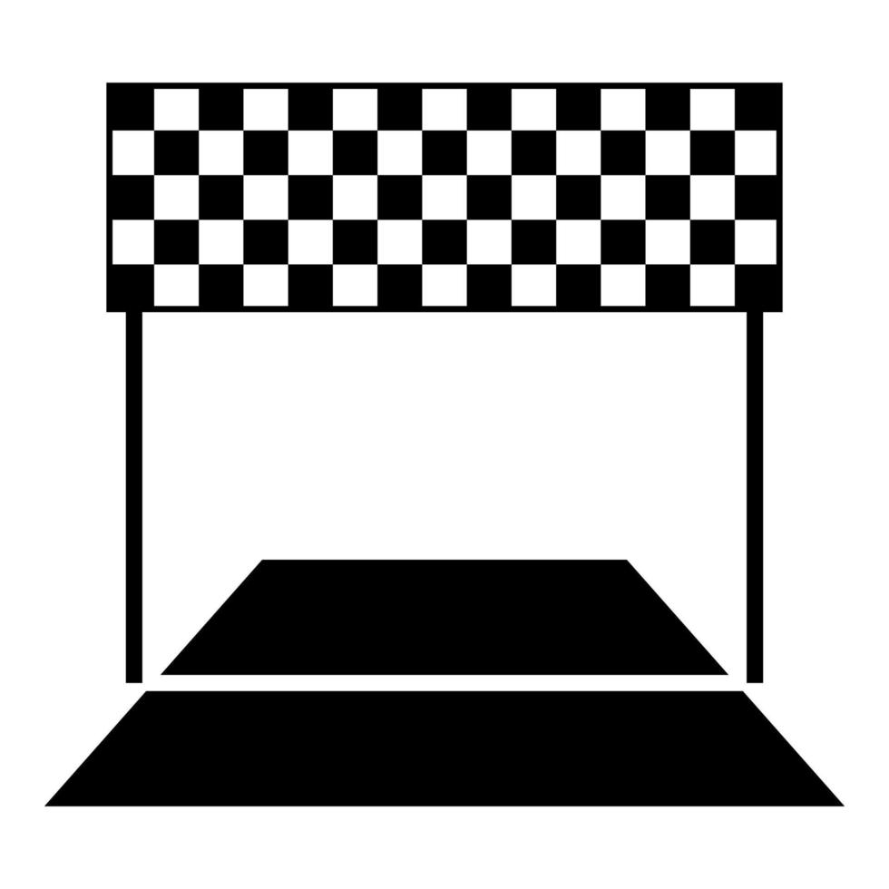 concetto di finitura maraphon line racing panorama road icona colore nero illustrazione vettoriale immagine in stile piatto