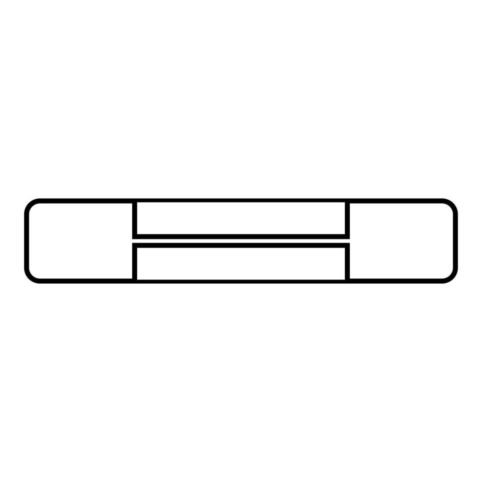simboli del circuito del fusibile elettrico protezione da sovraccarico icona elemento fusibile contorno colore nero illustrazione vettoriale immagine in stile piatto