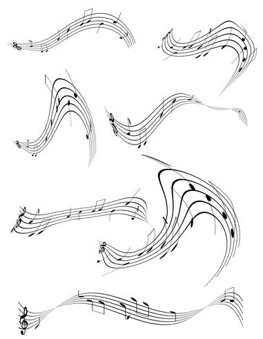 illustrazione di stock vettoriale di note musicali astratte