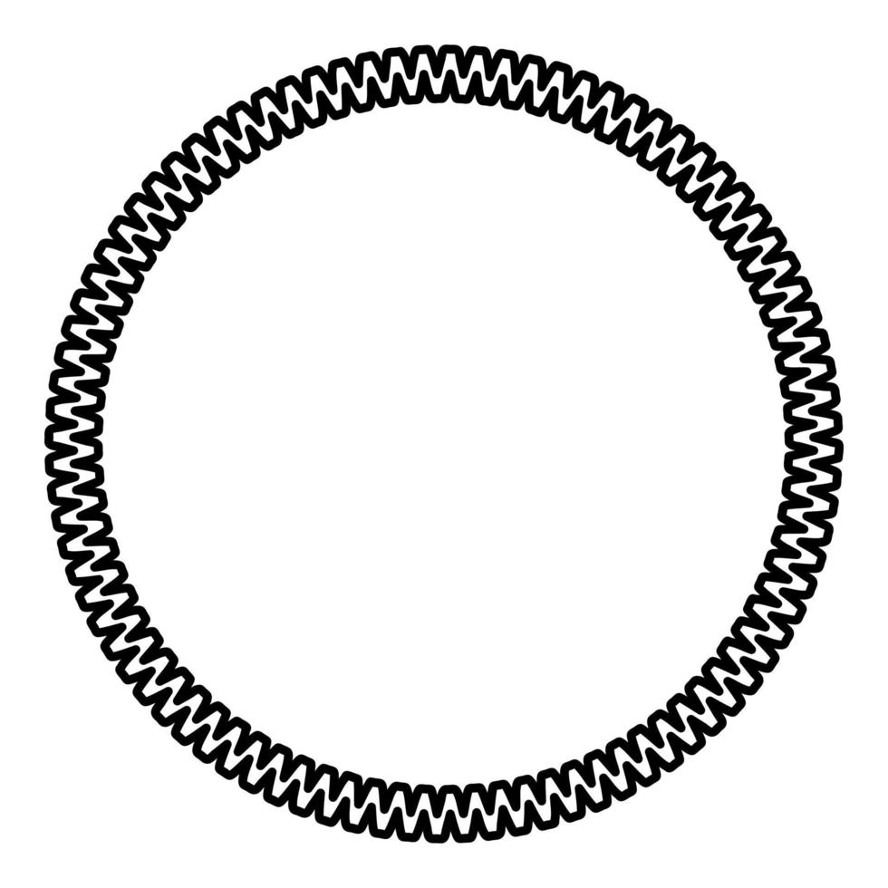 cerchio decorativo linea decorativa cornice artistica icona contorno colore nero illustrazione vettoriale immagine in stile piatto