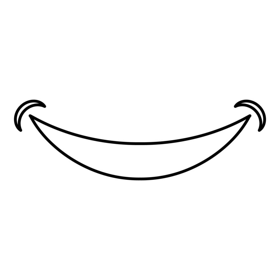 smile smlie doodle icona contorno colore nero illustrazione vettoriale immagine in stile piatto