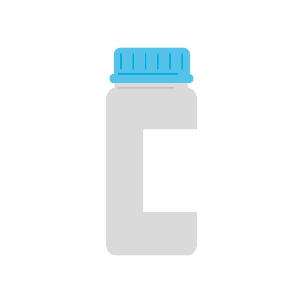 icona della bottiglia di medicina su priorità bassa bianca vettore