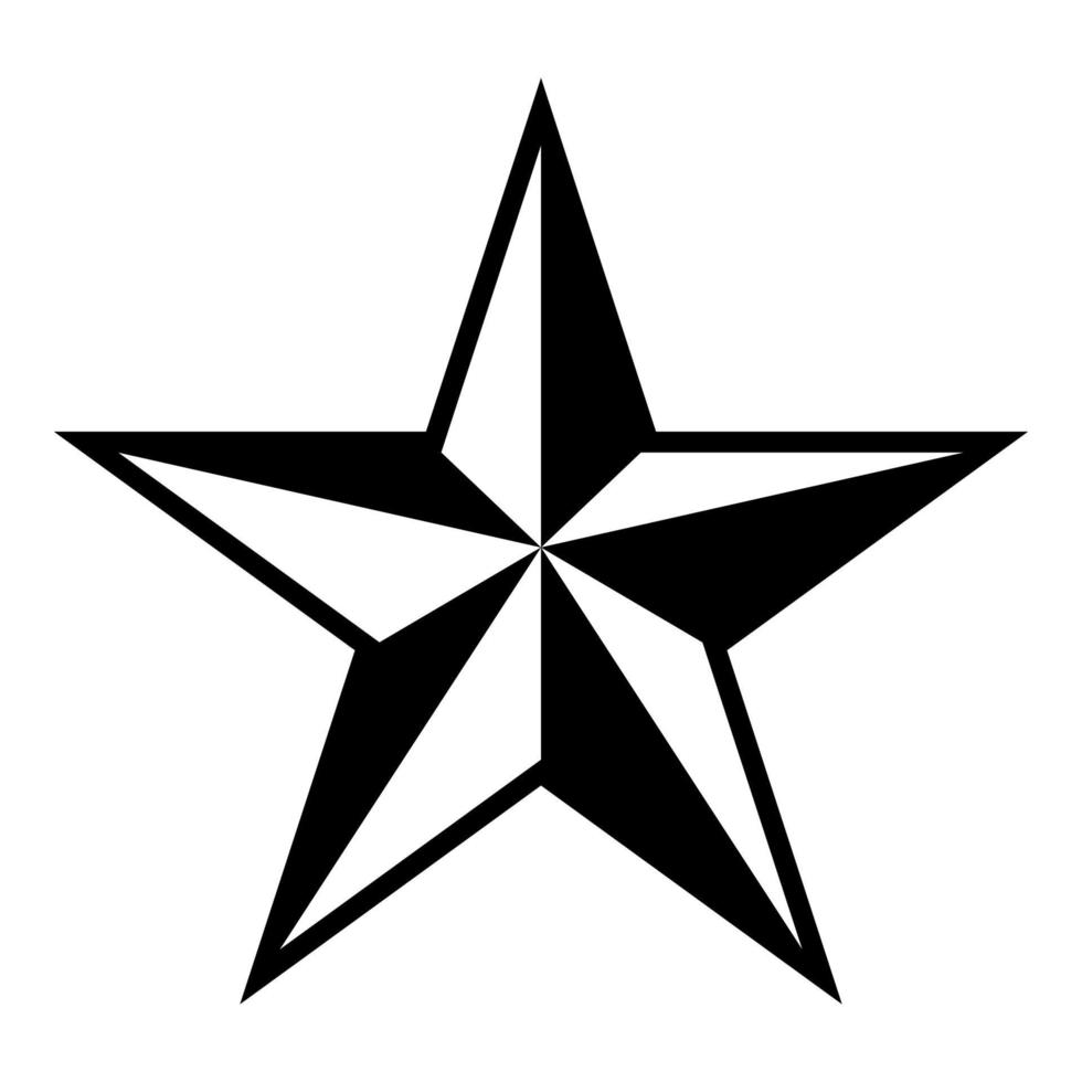 stella cinque angoli icona stella pentagonale colore nero illustrazione vettoriale immagine in stile piatto
