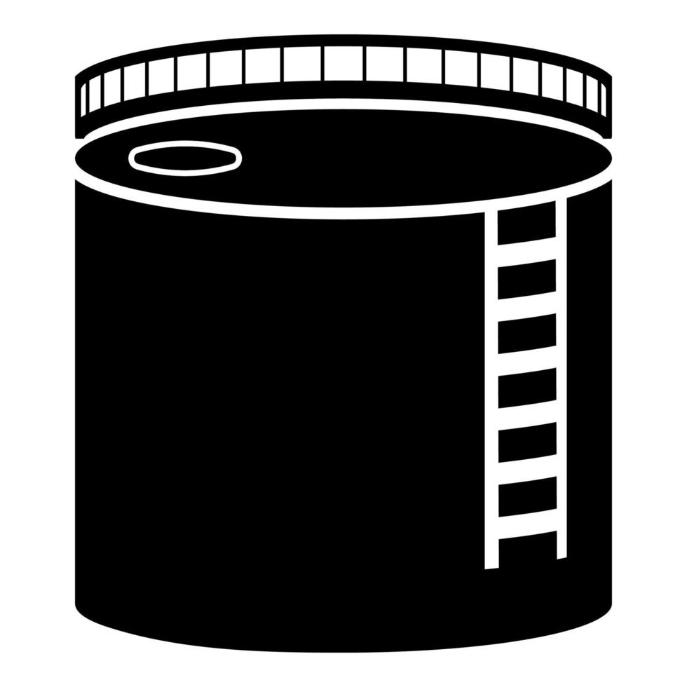 serbatoio con olio serbatoio di stoccaggio dell'olio icona dell'olio di riscaldamento colore nero illustrazione vettoriale immagine in stile piatto