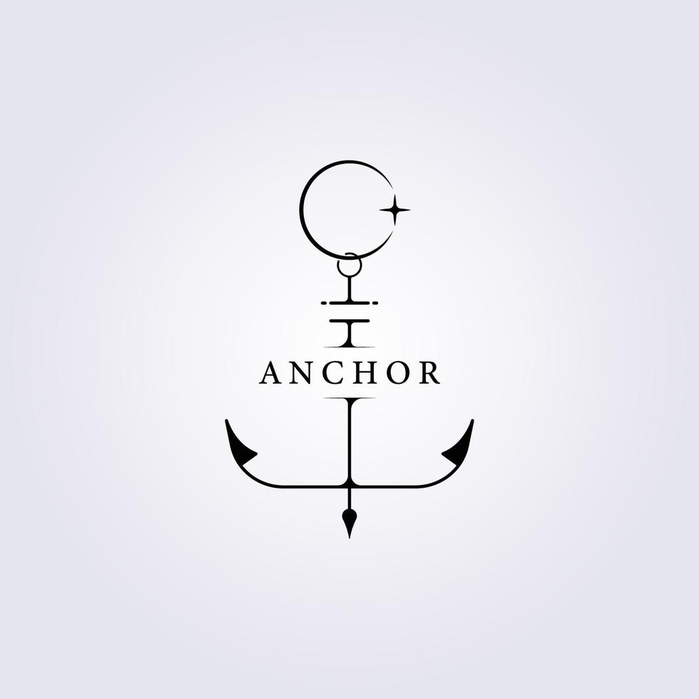 creativo astratto semplice linea anchor surf logo simbolo icona illustrazione vettoriale design