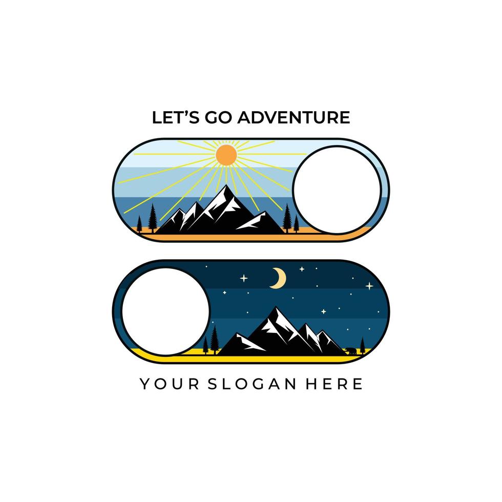design creativo del modello dell'illustrazione di vettore del logo della montagna, vita selvaggia del logo dell'avventura