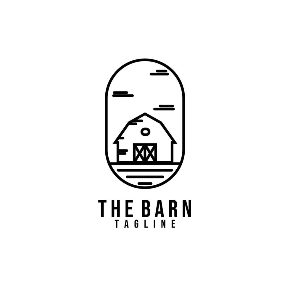 disegno dell'illustrazione vettoriale del logo del fienile, logo della casa del bar creativo