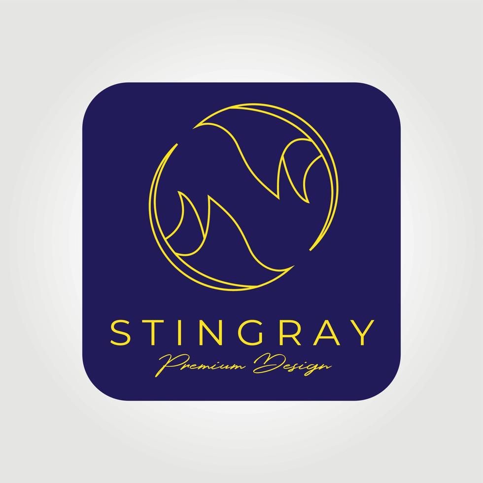 disegno dell'illustrazione di vettore del logo del pesce stingray gemello