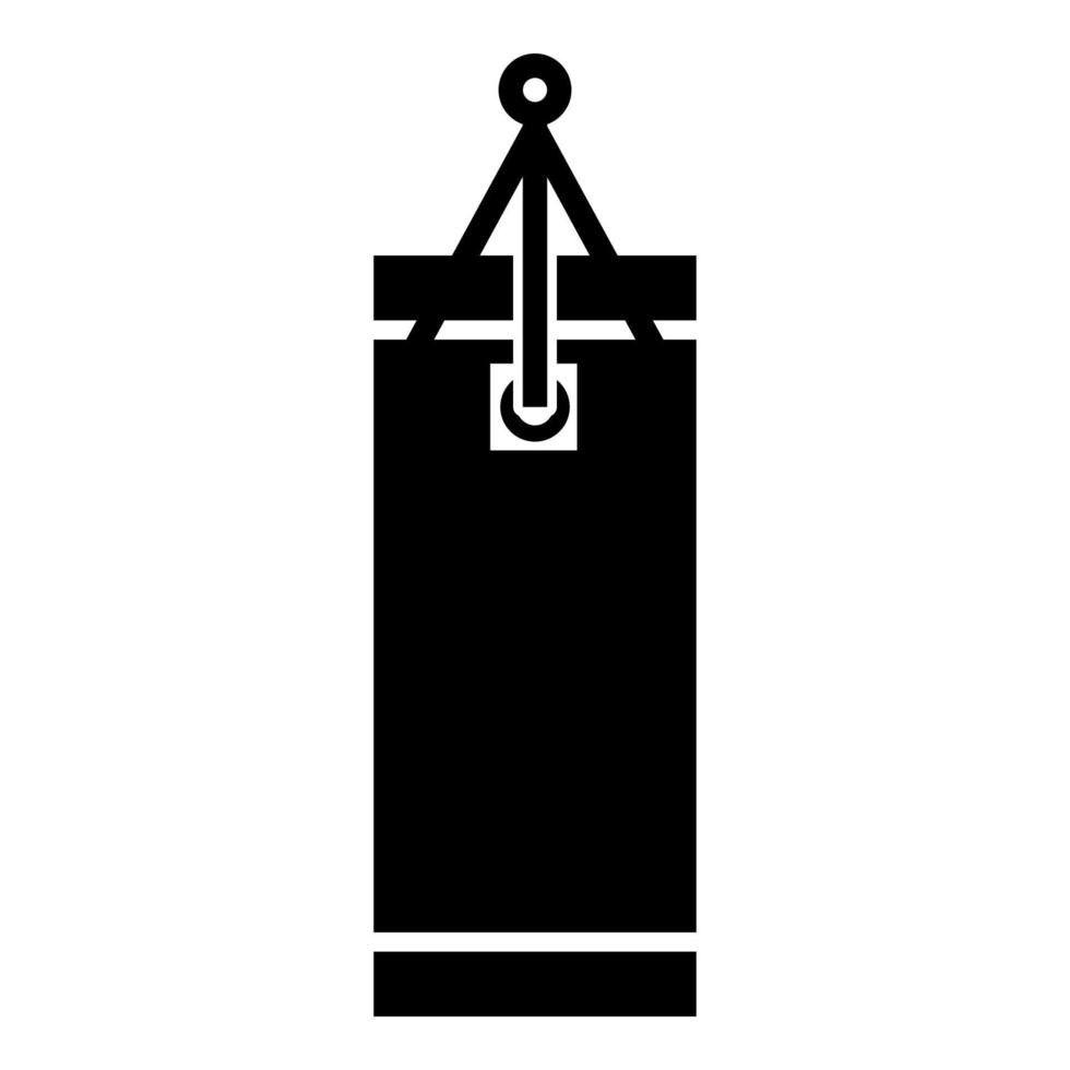 illustrazione di colore nero dell'icona del sacco da boxe vettore