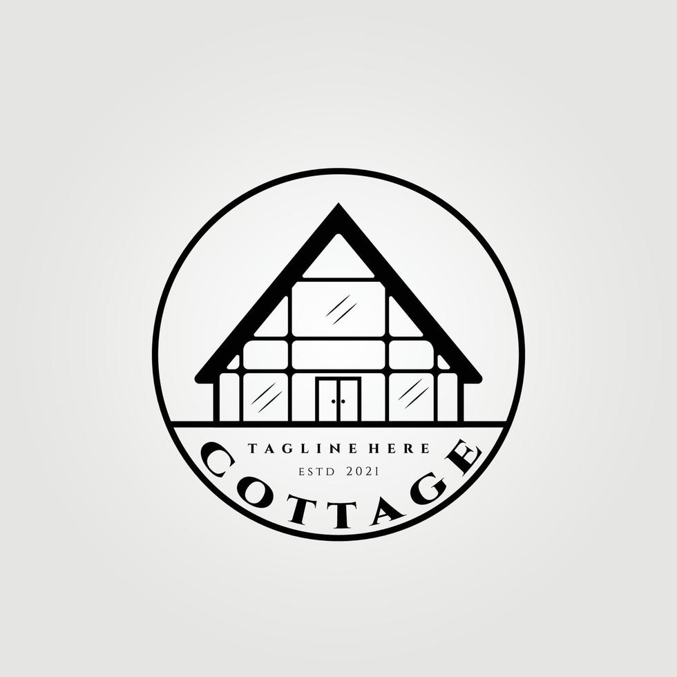 logo cottage illustrazione vettoriale design, cabina, lodge, logo dormitorio