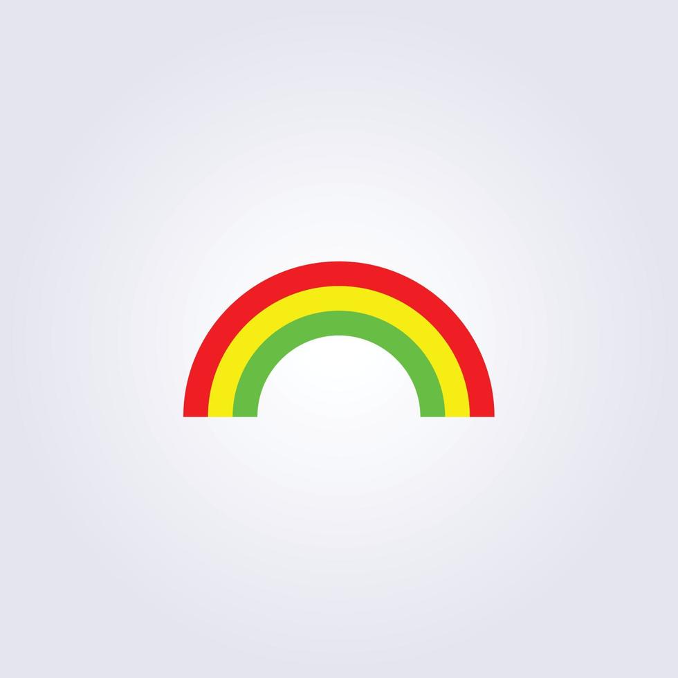 Disegno vettoriale del logo dell'icona del modello di illustrazione dell'arcobaleno a 3 colori