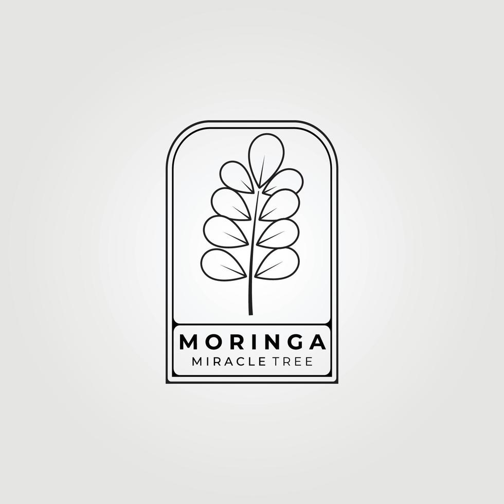 moringa oleifera, disegno di illustrazione vettoriale del logo dell'albero miracoloso, medicina naturale, un milione di benefici