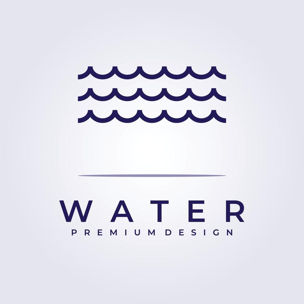 onda acqua oceano flusso logo icona simbolo segno elemento etichetta illustrazione vettoriale disegno semplice linea monolinea semplice minimo