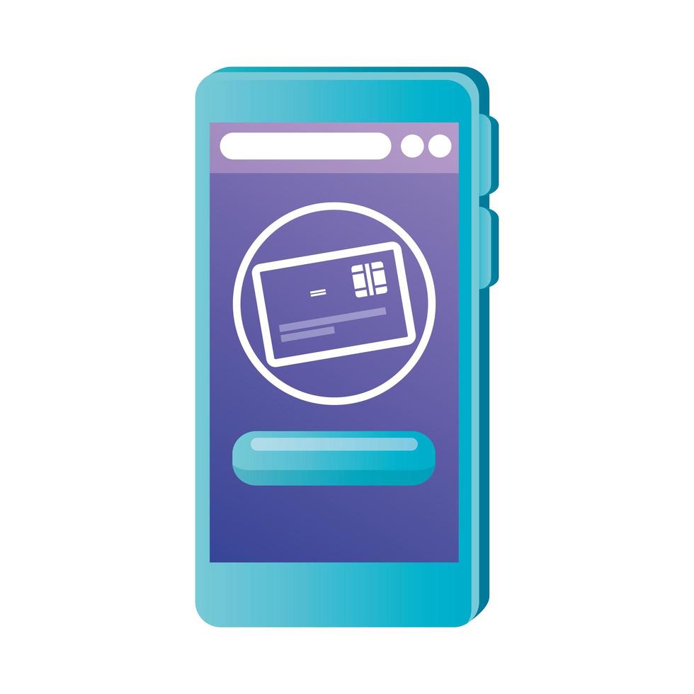 smartphone isolato con disegno vettoriale di carta di credito