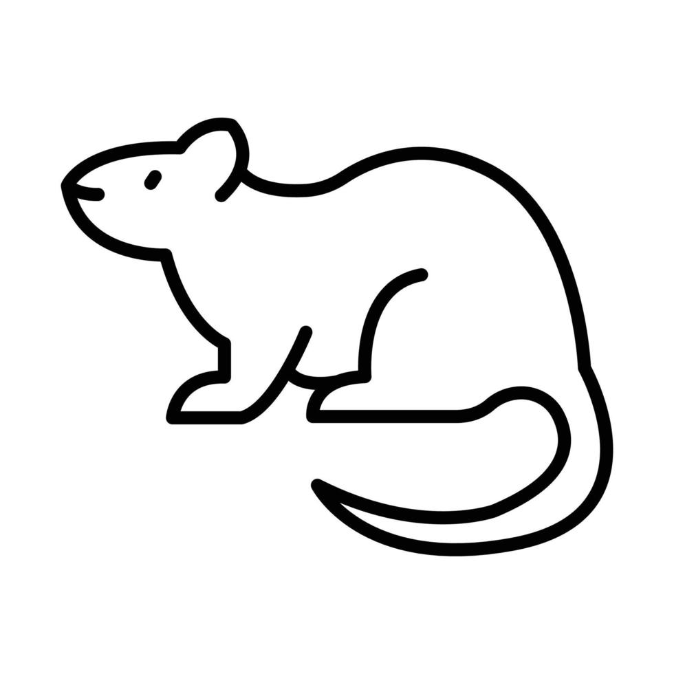 icona del contorno del mouse vettore animale