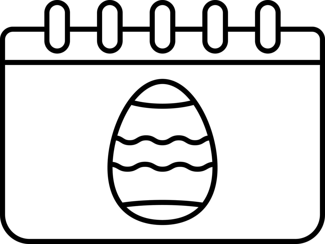 calendario con vettore icona contorno uovo di Pasqua