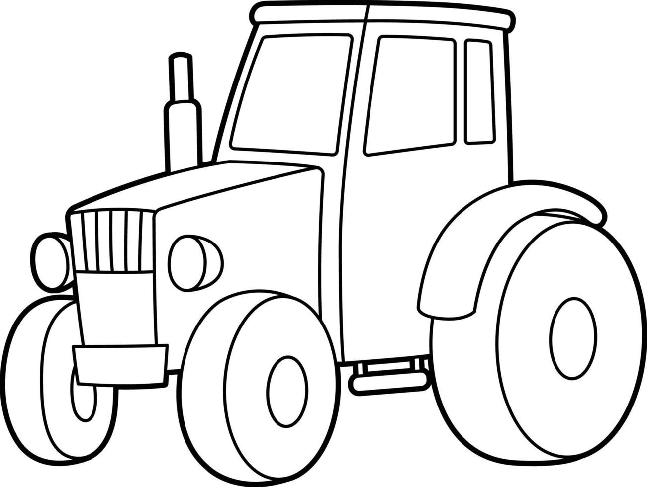 pagina da colorare del trattore isolata per i bambini vettore