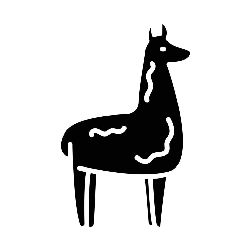 icona del glifo lama vettore animale