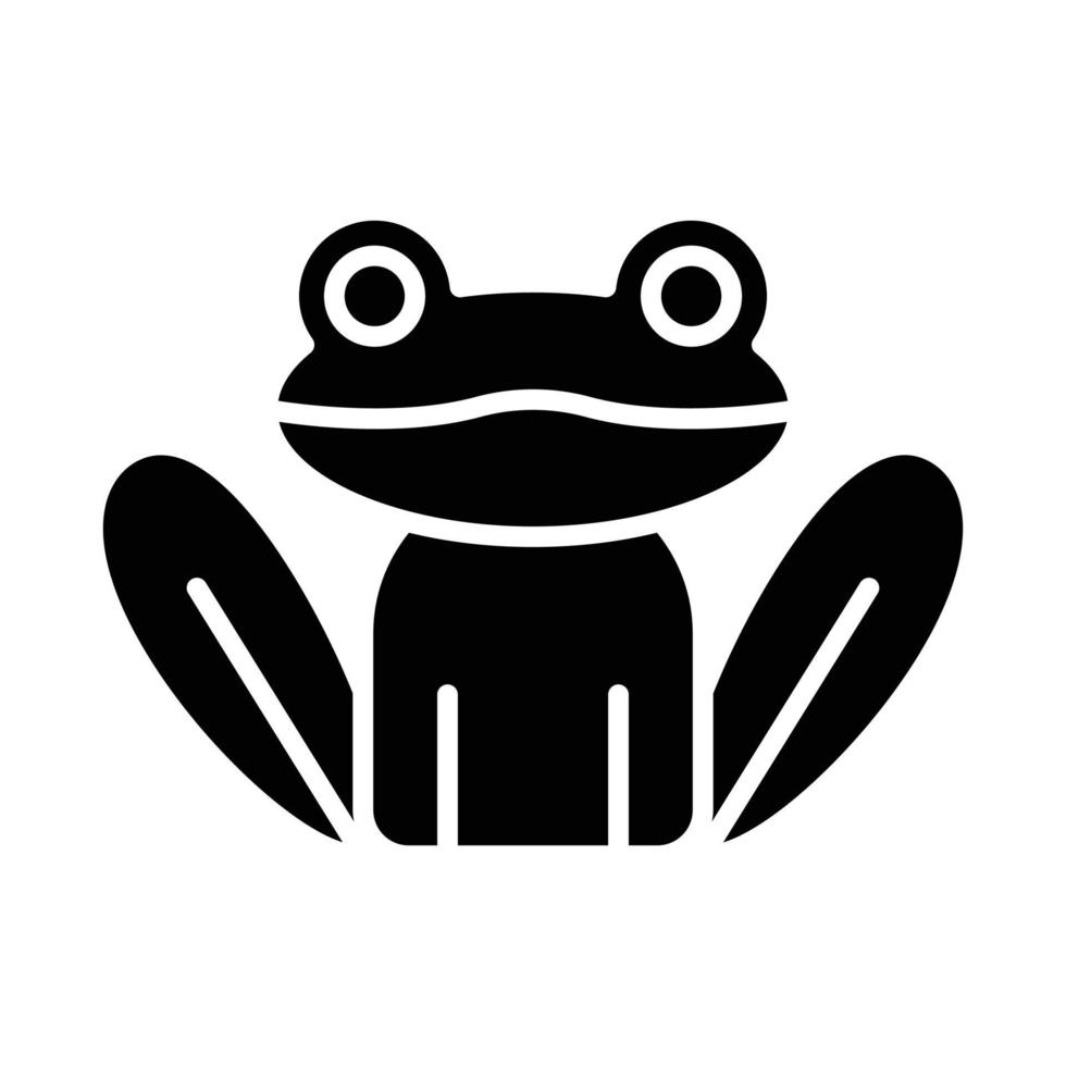 icona del glifo rana vettore animale
