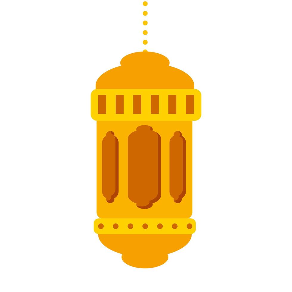 lanterna ramadan kareem appesa, decorazione della cultura dell'islam arabo su sfondo bianco vettore