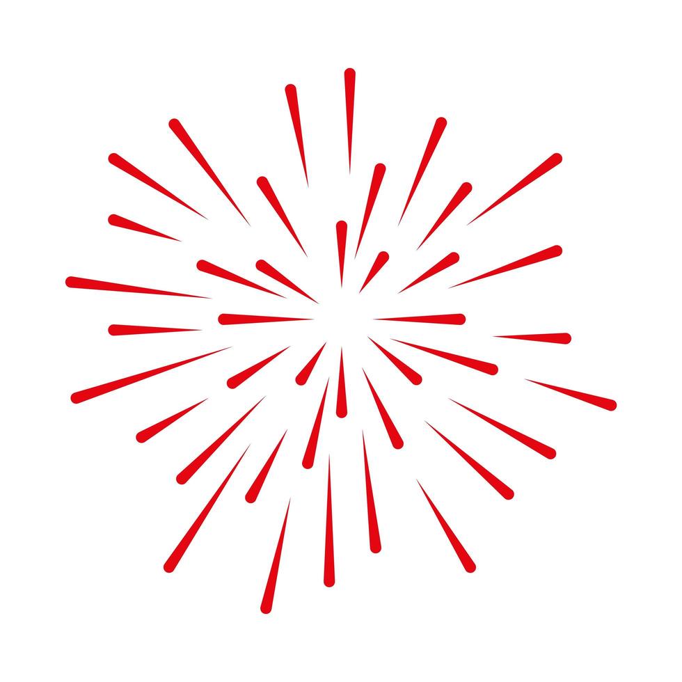 disegno vettoriale di esplosione di fuochi d'artificio di celebrazione isolato