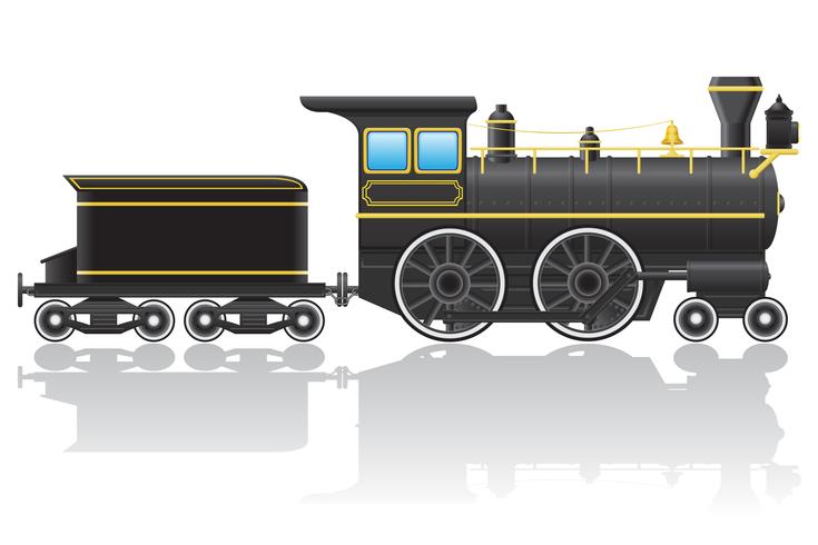 vecchia illustrazione vettoriale locomotiva retrò