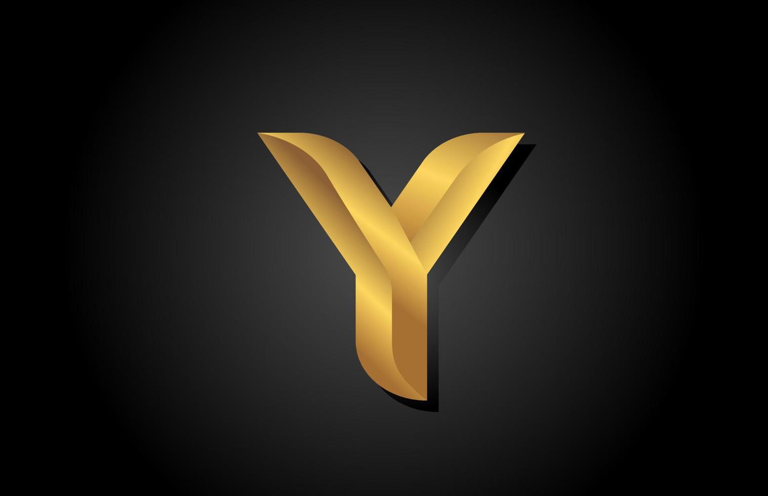 oro dorato y alfabeto lettera logo icona design. modello aziendale per affari di lusso vettore