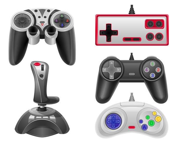 metta le joystick delle icone per l&#39;illustrazione ENV 10 di vettore delle console di gioco