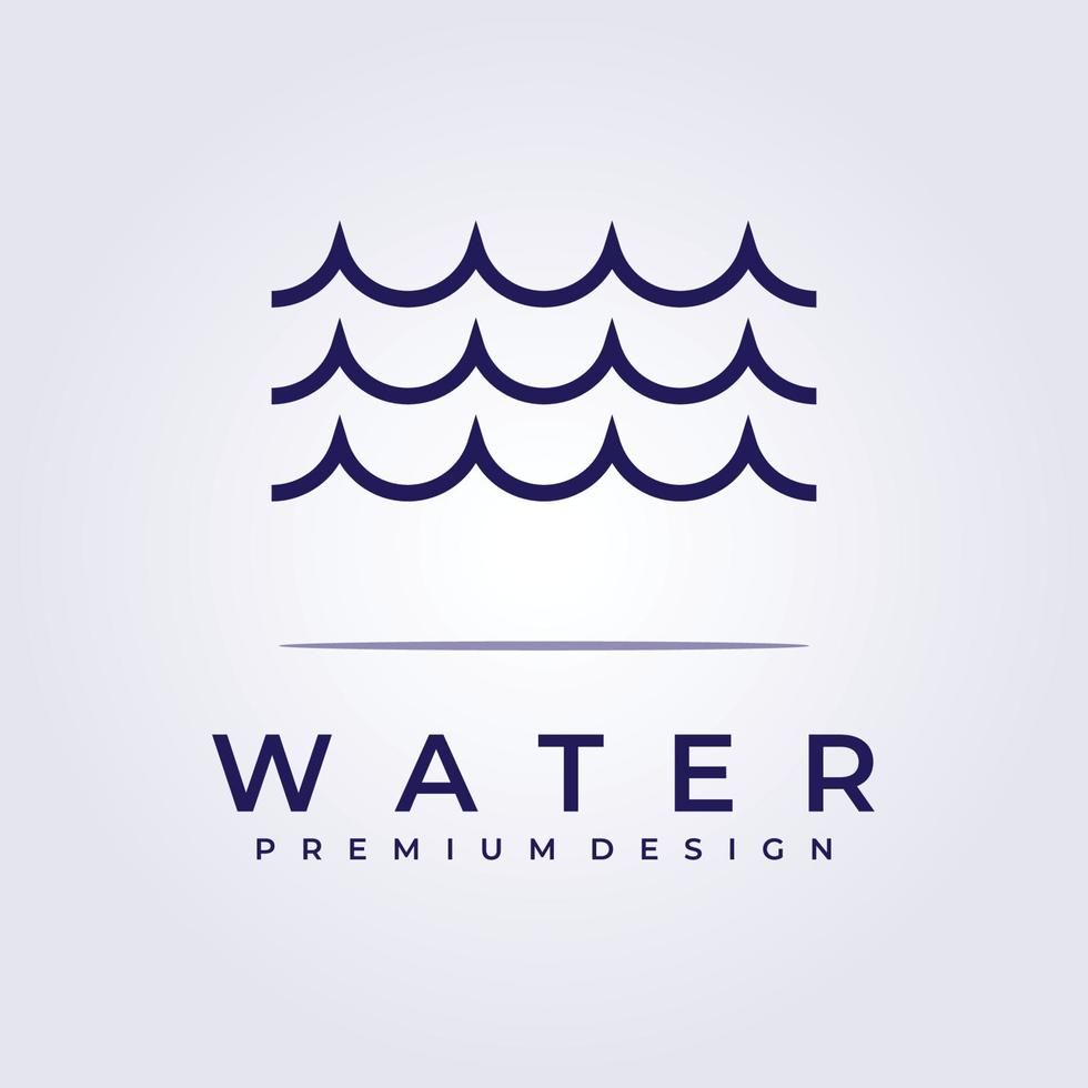 onda acqua oceano flusso logo icona simbolo segno elemento etichetta illustrazione vettoriale disegno semplice linea monolinea semplice minimo