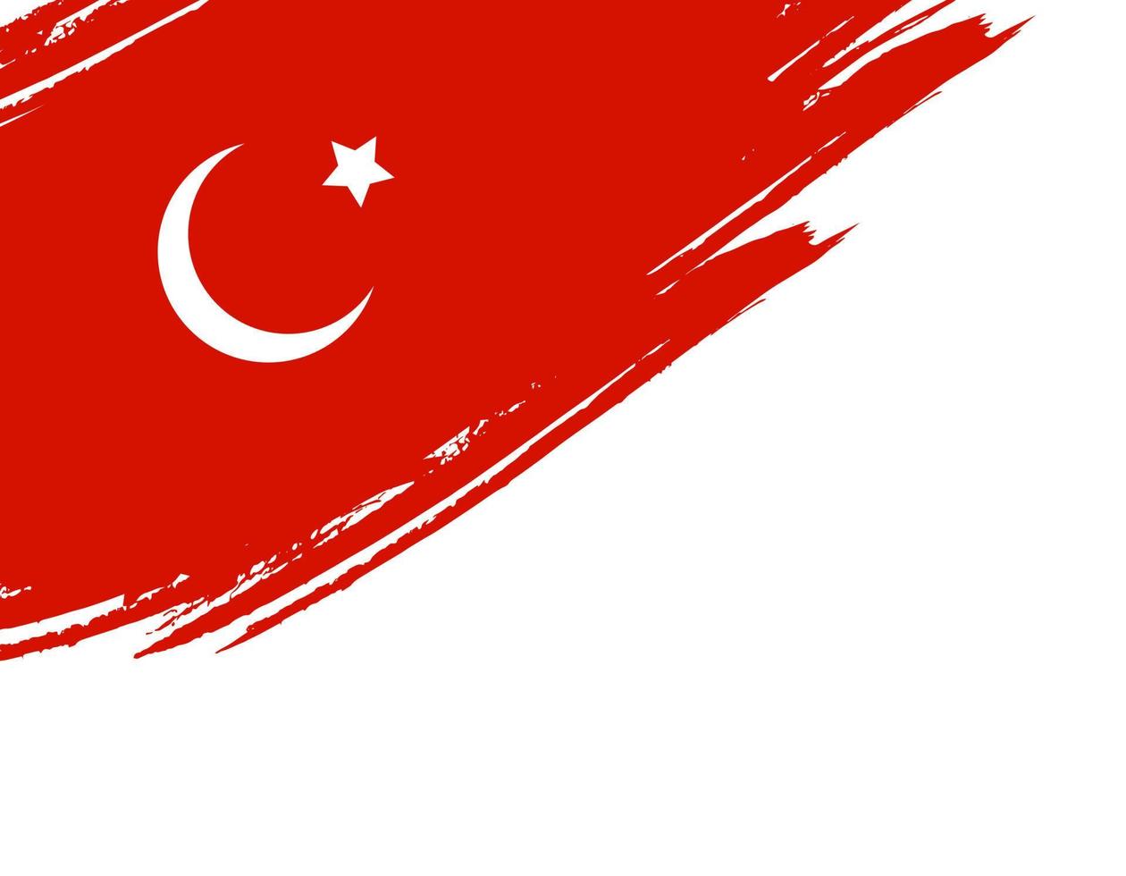 Turchia paese bandiera vettore sfondo icona acquerello pennello asciutto inchiostro struttura illustrazione indipendenza giorno celebrazione banner