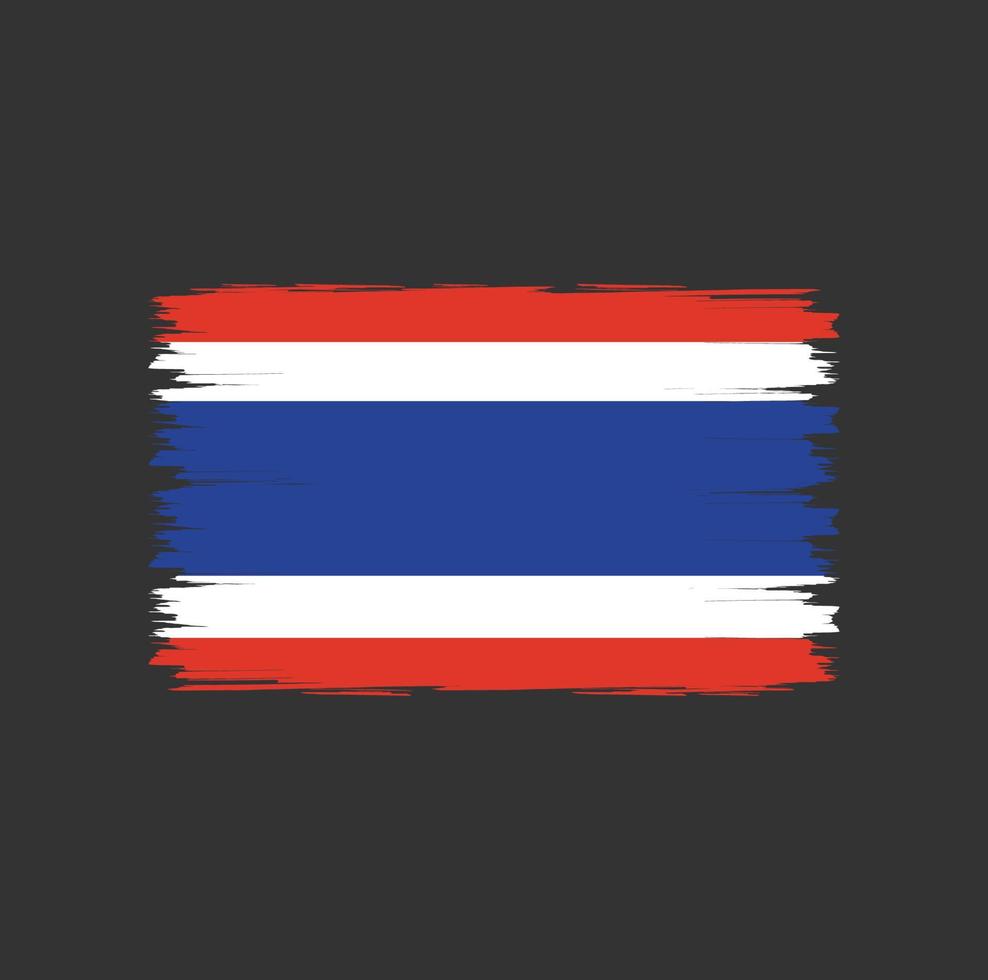 bandiera della thailandia con vettore di stile pennello acquerello
