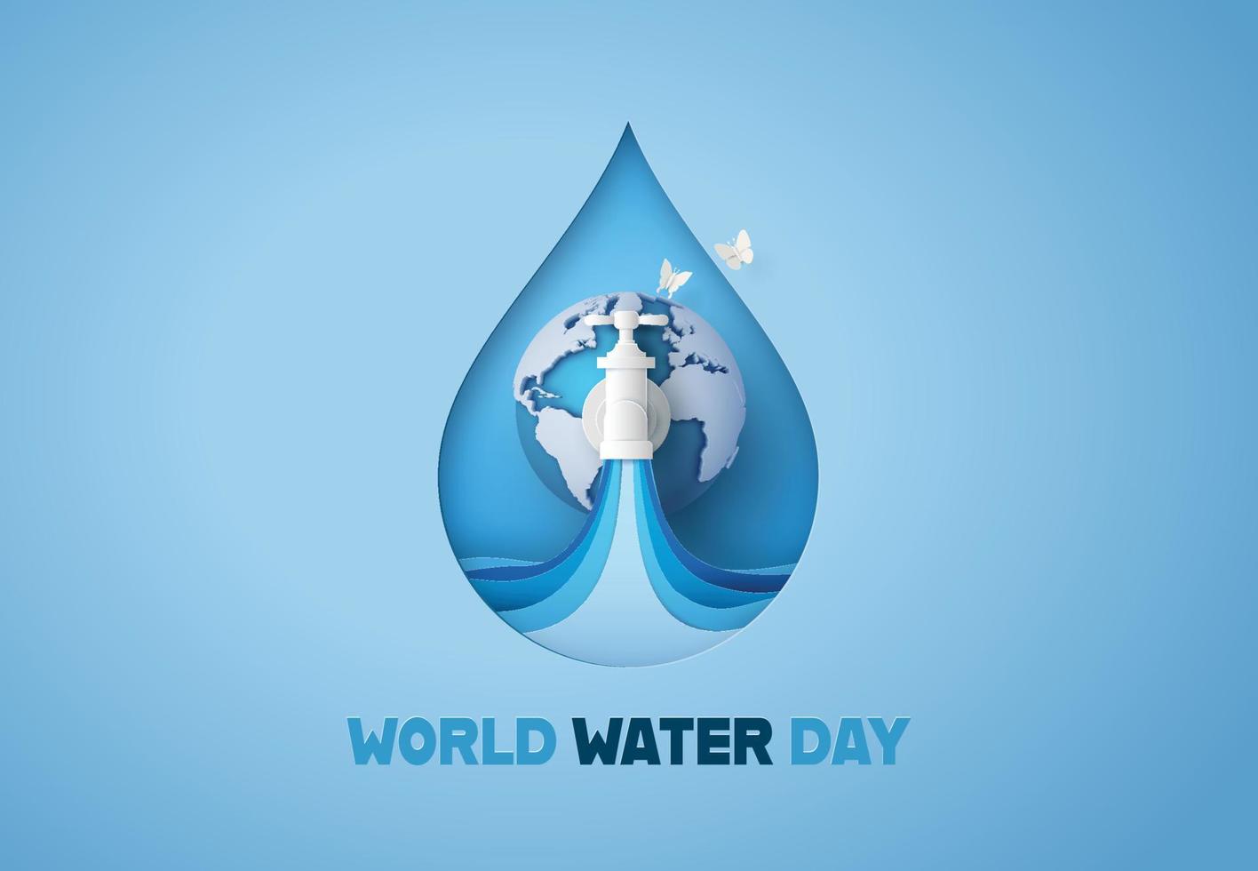 concetto di ecologia e giornata mondiale dell'acqua. vettore