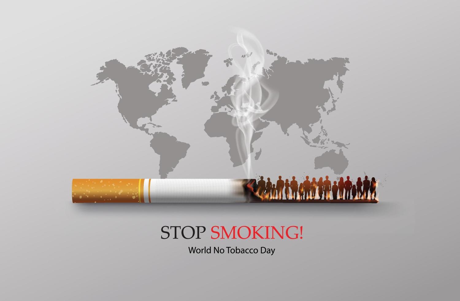 no smoking e giornata mondiale senza tabacco vettore