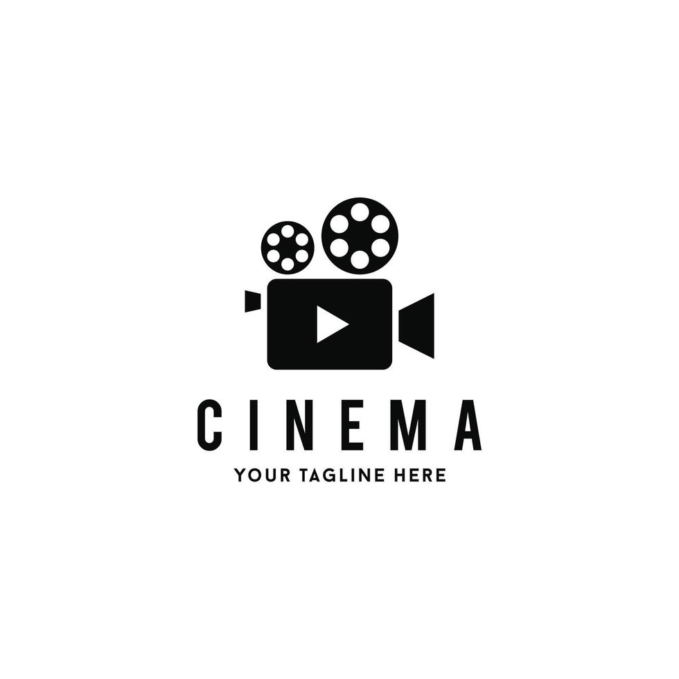 cinema, foto, film, rullini, ispirazione per il design del logo vintage vettore