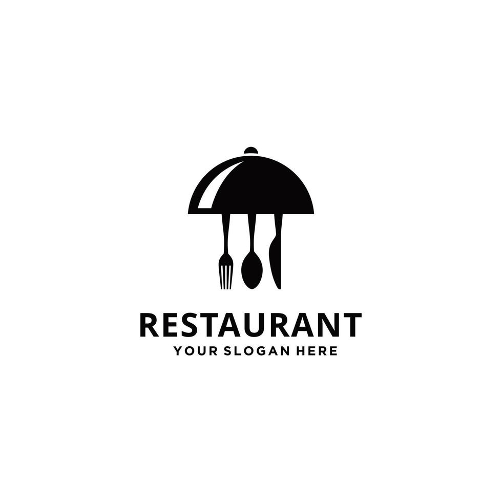 piatto forchetta cucchiaio per ispirazione per il design del logo del ristorante da pranzo vettore