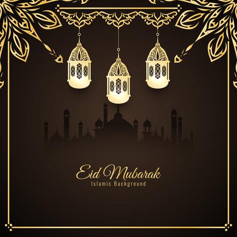 Disegno astratto di sfondo elegante Eid Mubarak vettore