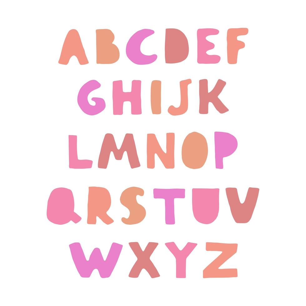 alfabeto colorato positivo per bambini vettore