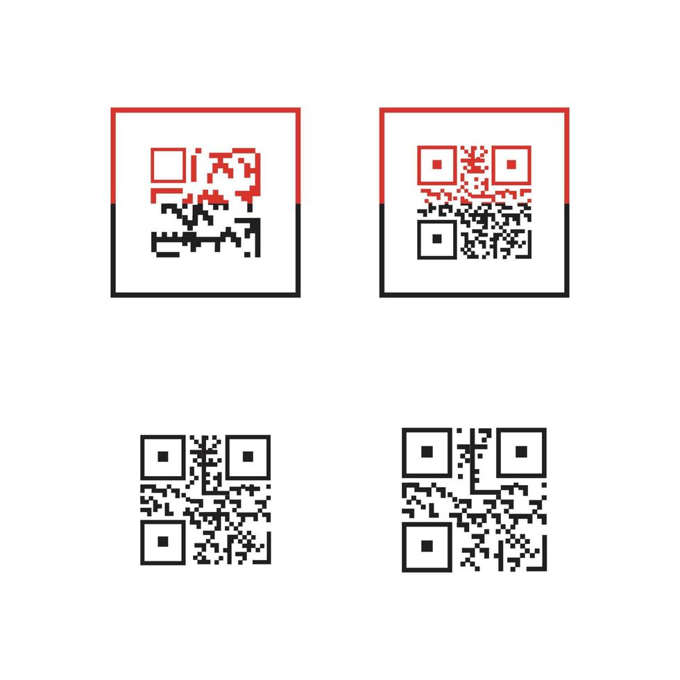 icona del codice QR - illustrazioni di elementi di identificazione, segno di vettore