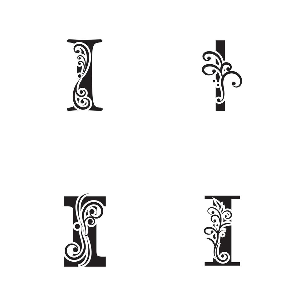 lettera i logo alfabeto logotipo disegno vettoriale