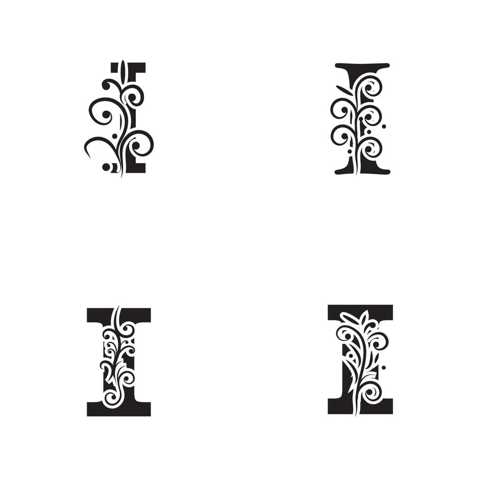 lettera i logo alfabeto logotipo disegno vettoriale