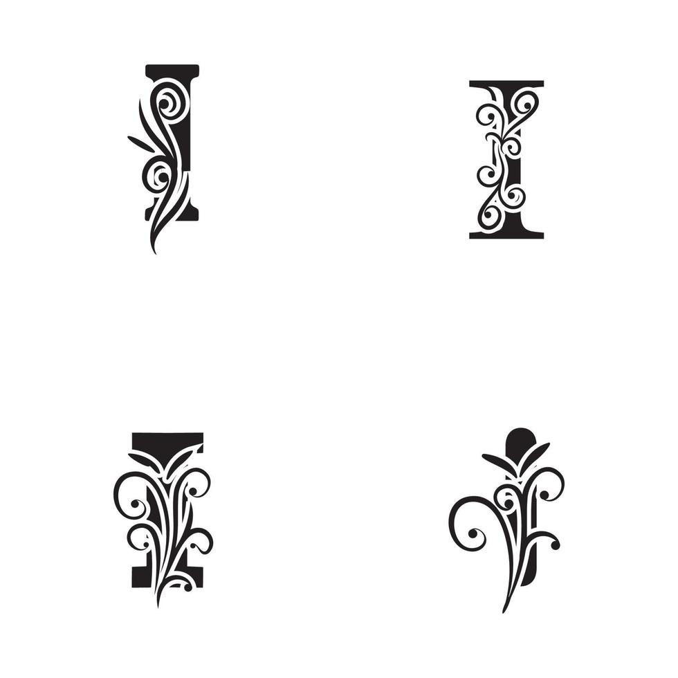 lettera i logo alfabeto logotipo disegno vettoriale