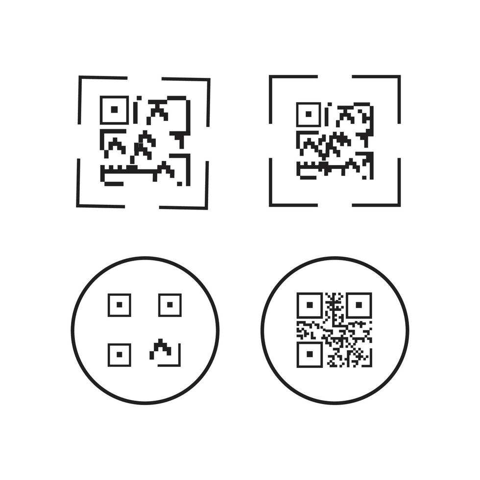 icona del codice QR - illustrazioni di elementi di identificazione, segno di vettore