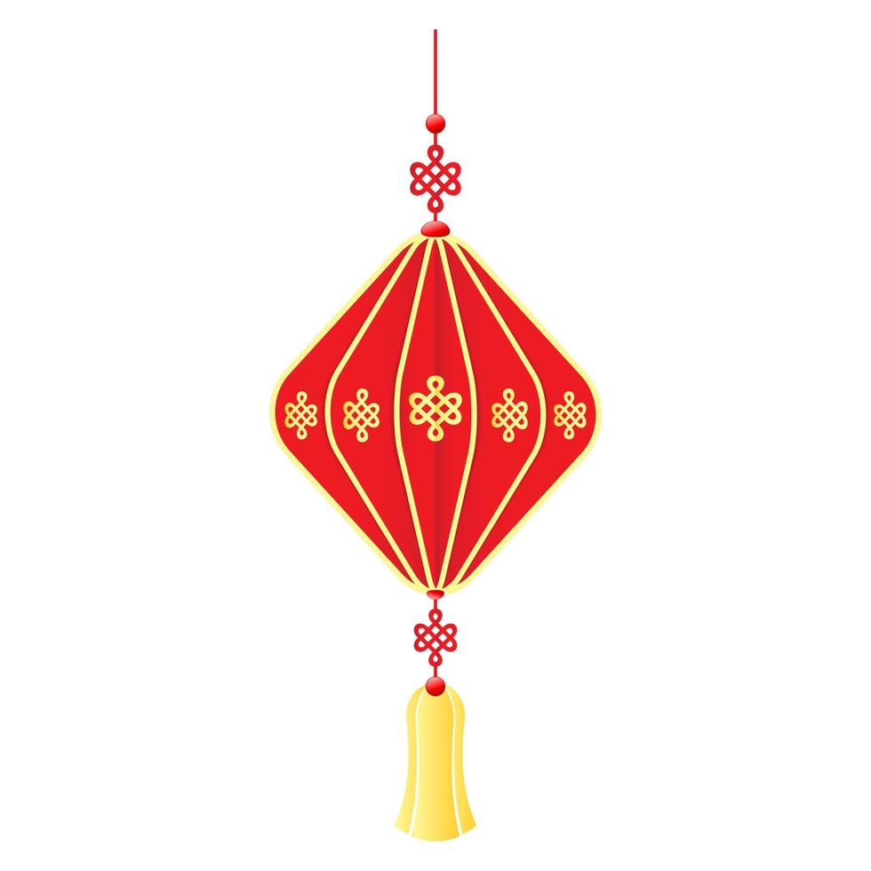 lanterna cinese di capodanno con rosso e oro. illustrazione vettoriale