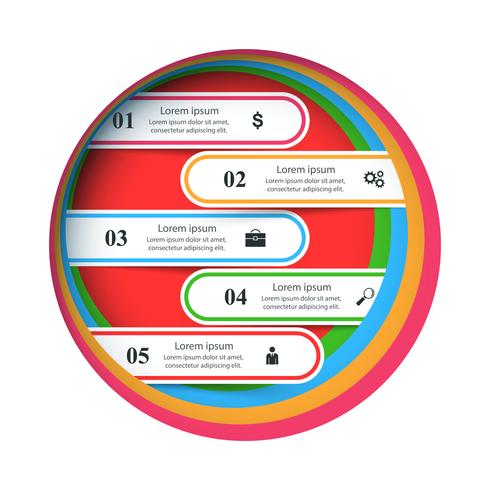 Illustrazione di vettore di stile di origami di Infographics di affari.