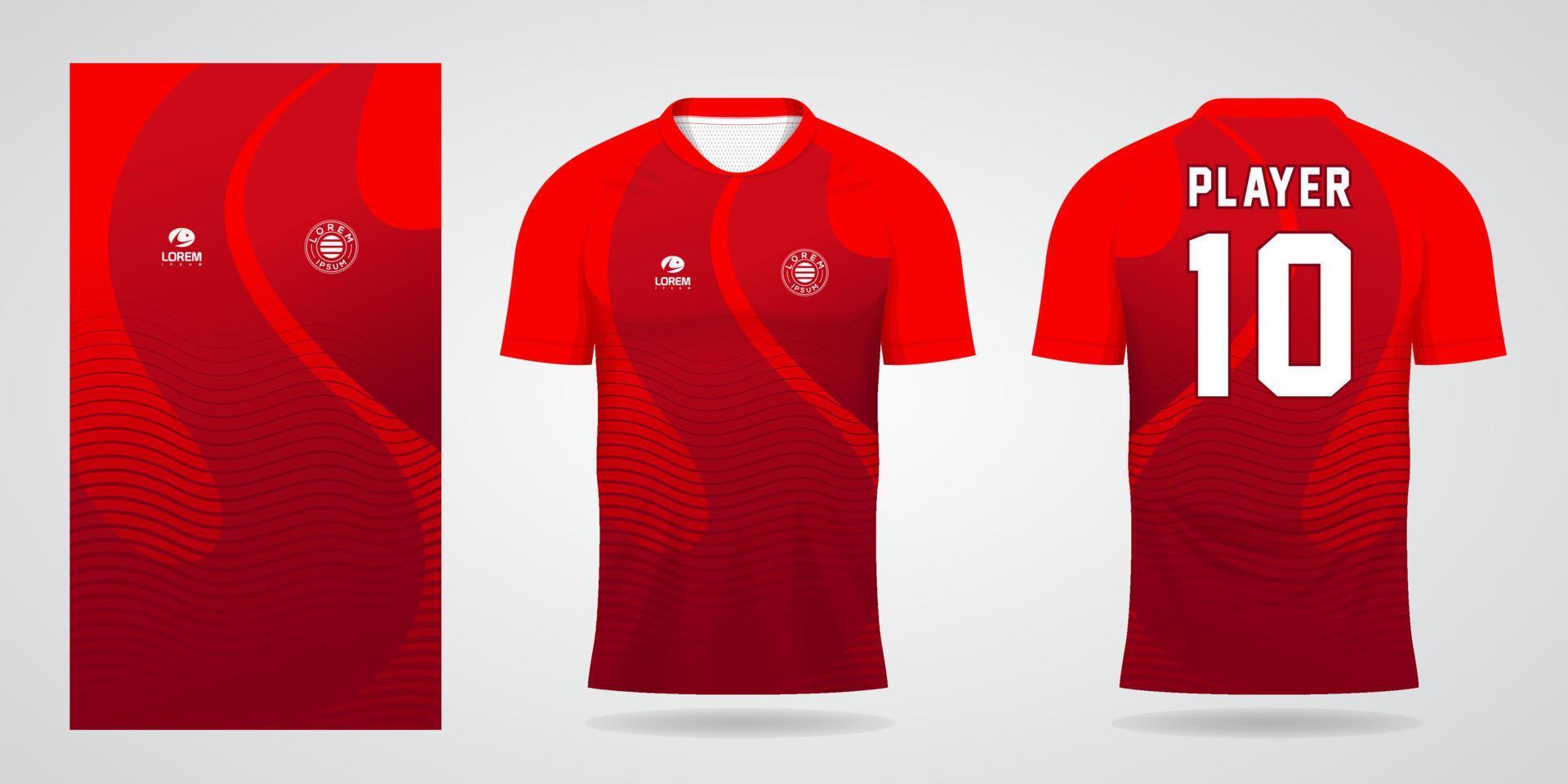 modello di design in jersey di maglia sportiva rossa vettore