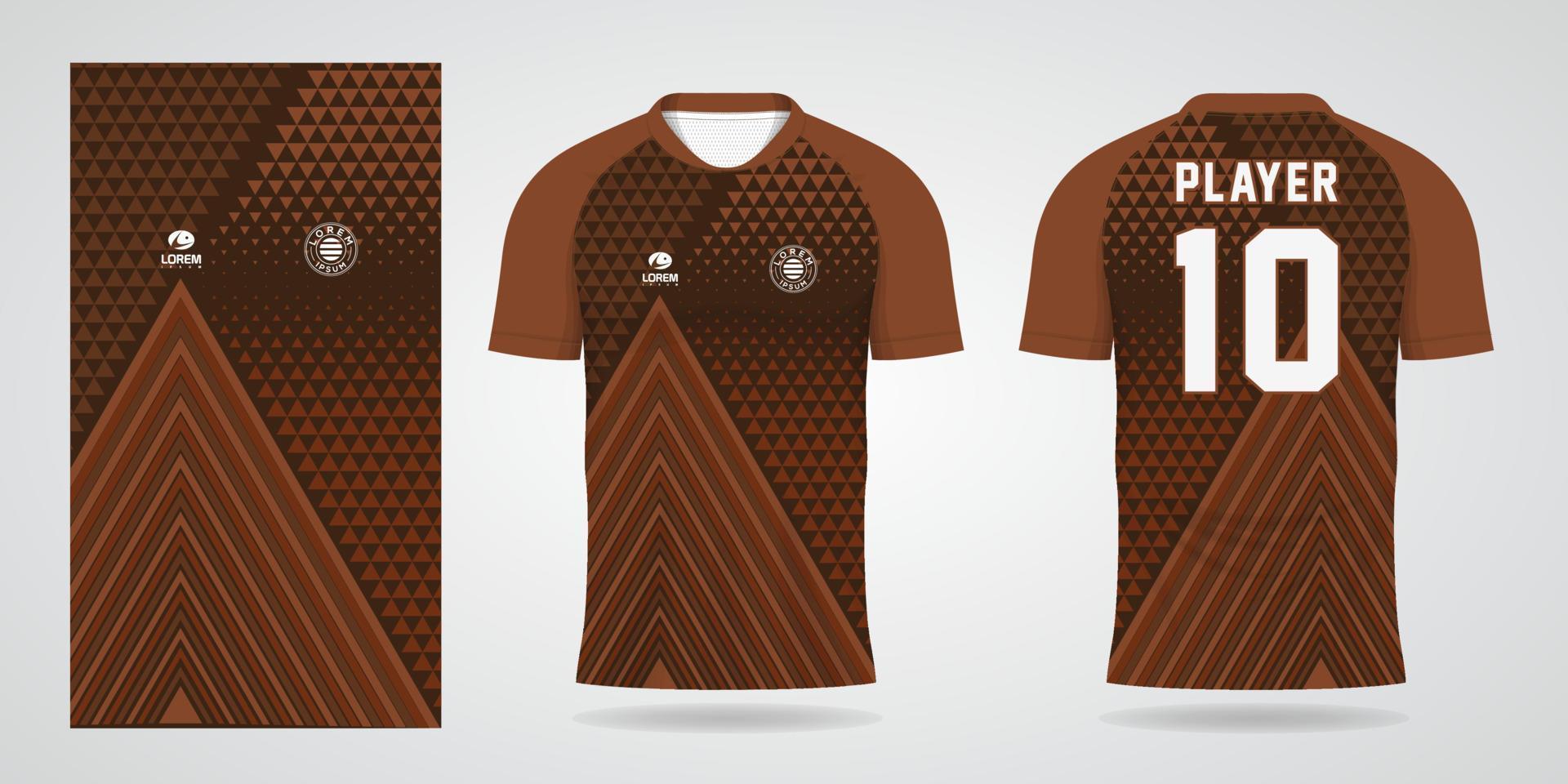 modello di design in jersey di maglia sportiva marrone vettore