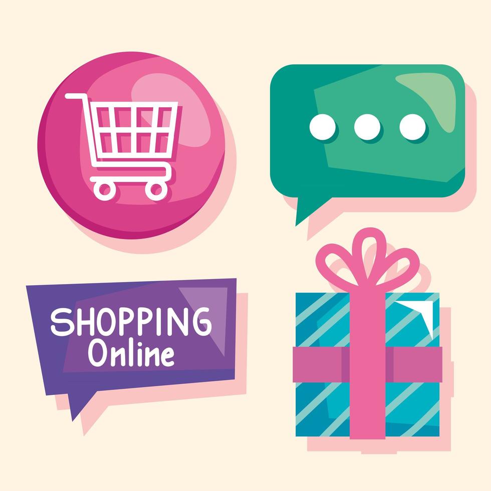 icone dello shopping online vettore