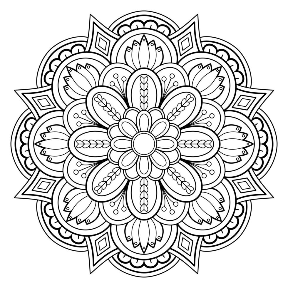 modello astratto della mandala di vettore. arte sul muro. libro da colorare modello in pizzo il tatuaggio. design per una camicia di vernice per carta da parati e un design adesivo per piastrelle, ornamento decorativo a cerchio in stile etnico orientale vettore