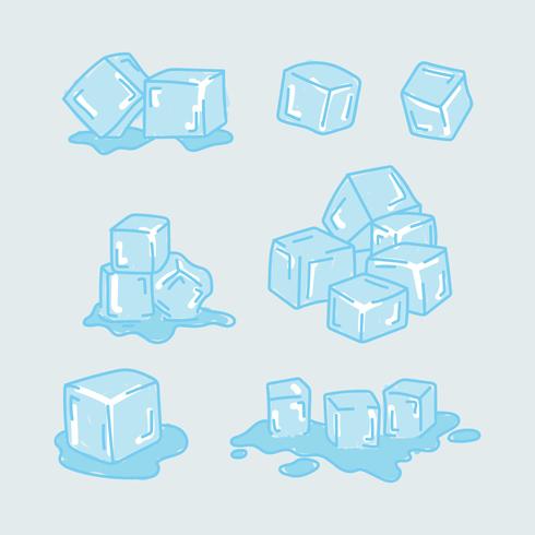 Cubetti di ghiaccio scarabocchiato vettore