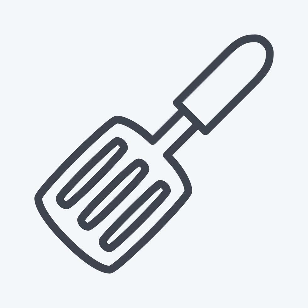 icona spatola - stile linea - illustrazione semplice, tratto modificabile vettore